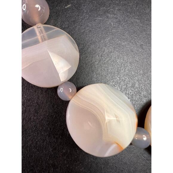 NEW Botswana agate necklace with sterling silver clasp - Picture 9 of 12